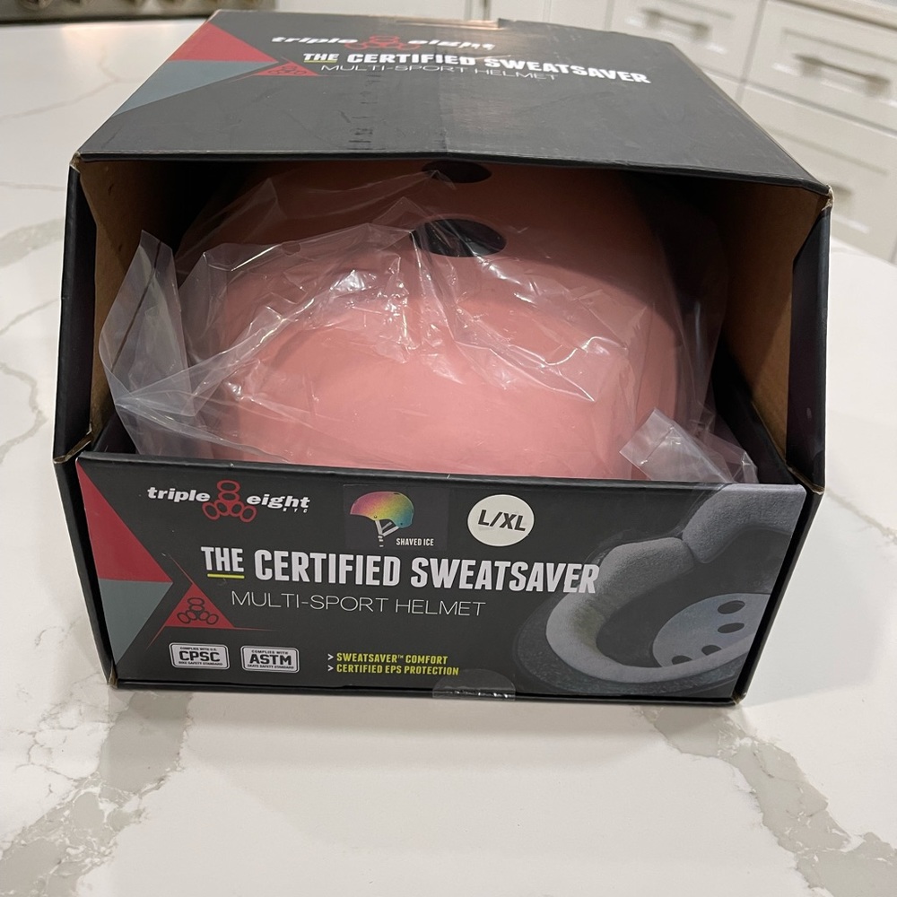 L/XL NEW BICYCLE SKATING HELMET RAINBOW PINK COLORED “SHAVED ICE” - Picture 4 of 8